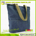 2013 plain canvas tote bag with 3 front pocket blank canvas tote bag
